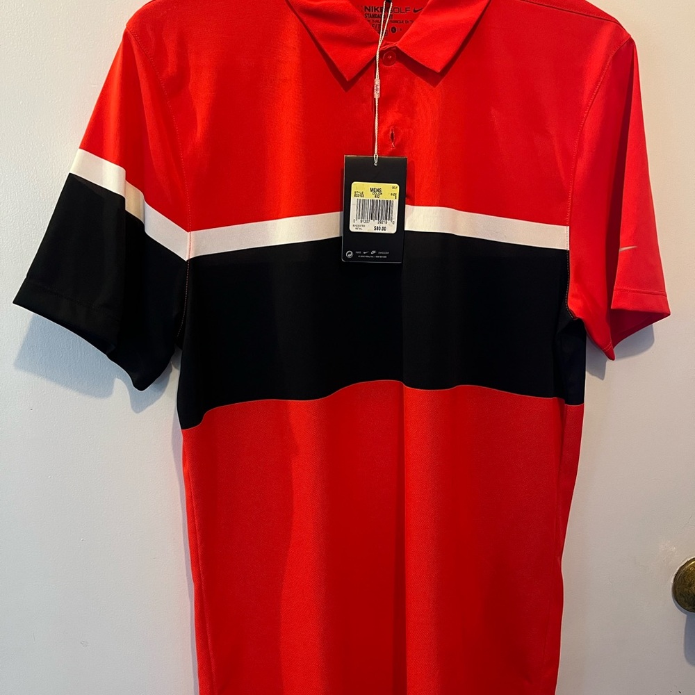 Nike Red and Black Men's Polo Shirt